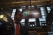 NYSE Euronext signage seen at the New York Stock Exchange