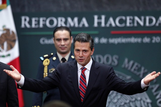 President Enrique Peña Nieto during the presentation of the fiscal reform. Photo: Reuters