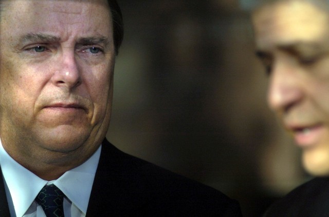 Former Enron Chief Executive Jeffrey Skilling when sentenced to 24 years and four months in prison for his role in deceiving investors about the financial condition Enron Corp. AFP/Getty Images