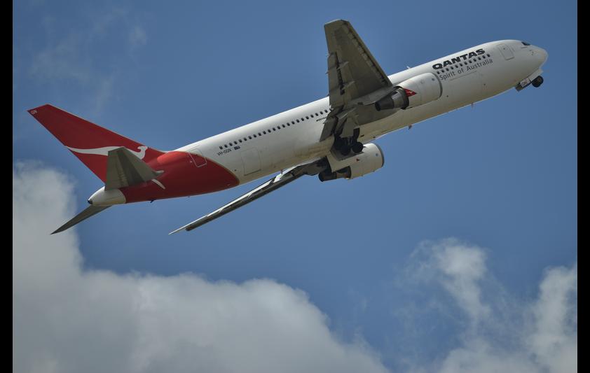 A Qantas Airline plane gets takes off at Sydney Airport in Sydney, August 28, 2014. PETER PARKS/AFP/Getty Images