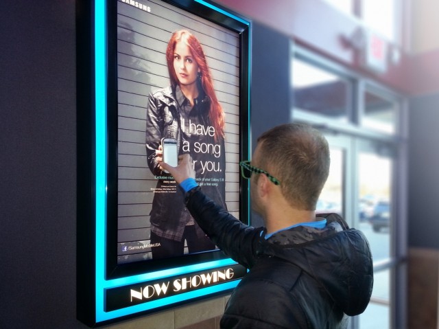 One of Blue Bite's very successful ads for Samsung, giving users a free song by holding up their phone. Photo: BLUE BITE