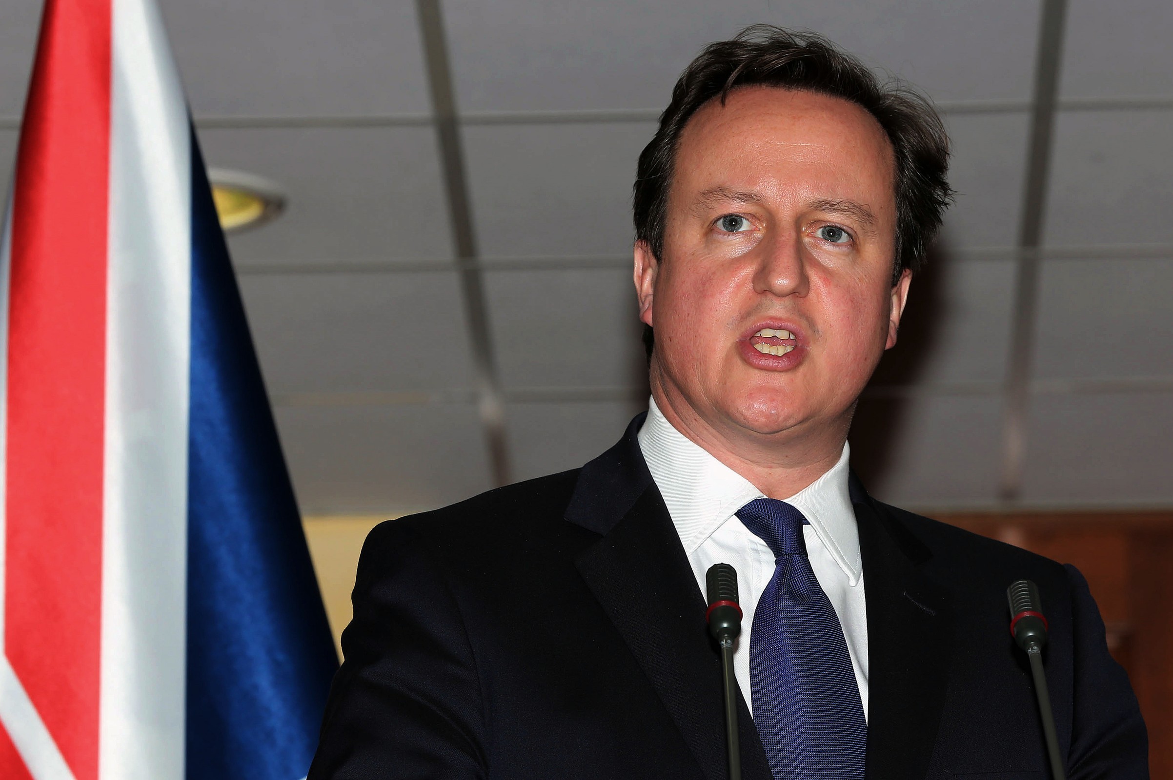 David Cameron, during a press conference in Libya.
