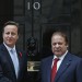 Britain's Prime Minister David Cameron greets his Pakistani counterpart Nawaz Sharif in London October 29, 2013. REUTERS/Olivia Harris