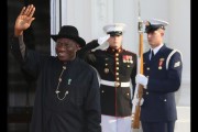Nigeria President Goodluck Ebele Jonathan arrives at the North Portico of the White House for a State Dinner on the occasion of the U.S. Africa Leaders Summit, August 5, 2024 in Washington, DC. Mark Wilson/Getty Images