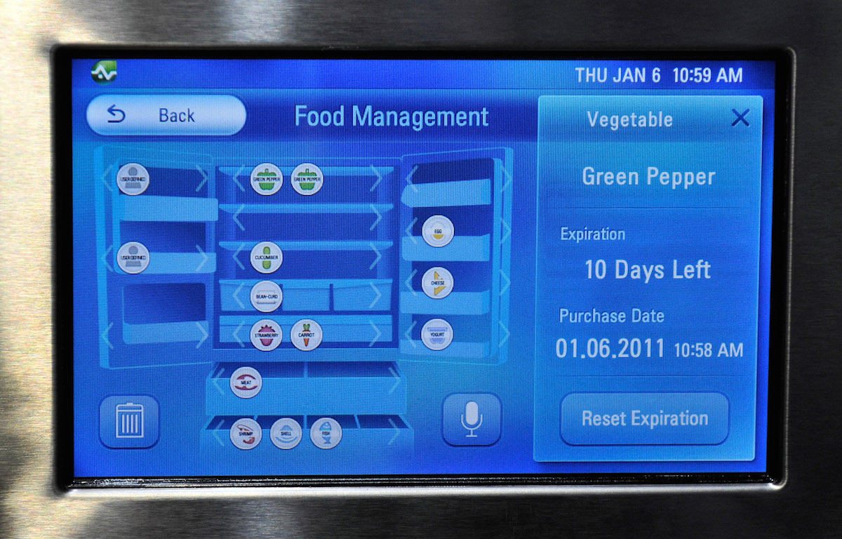 The LG Smart Refrigerator monitoring display. David Becker/Getty Images