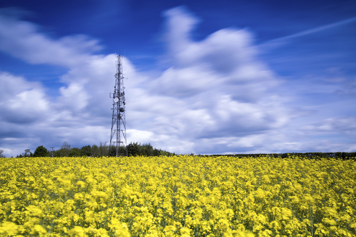 A 4G LTE mast built in a rural location. Getty Images