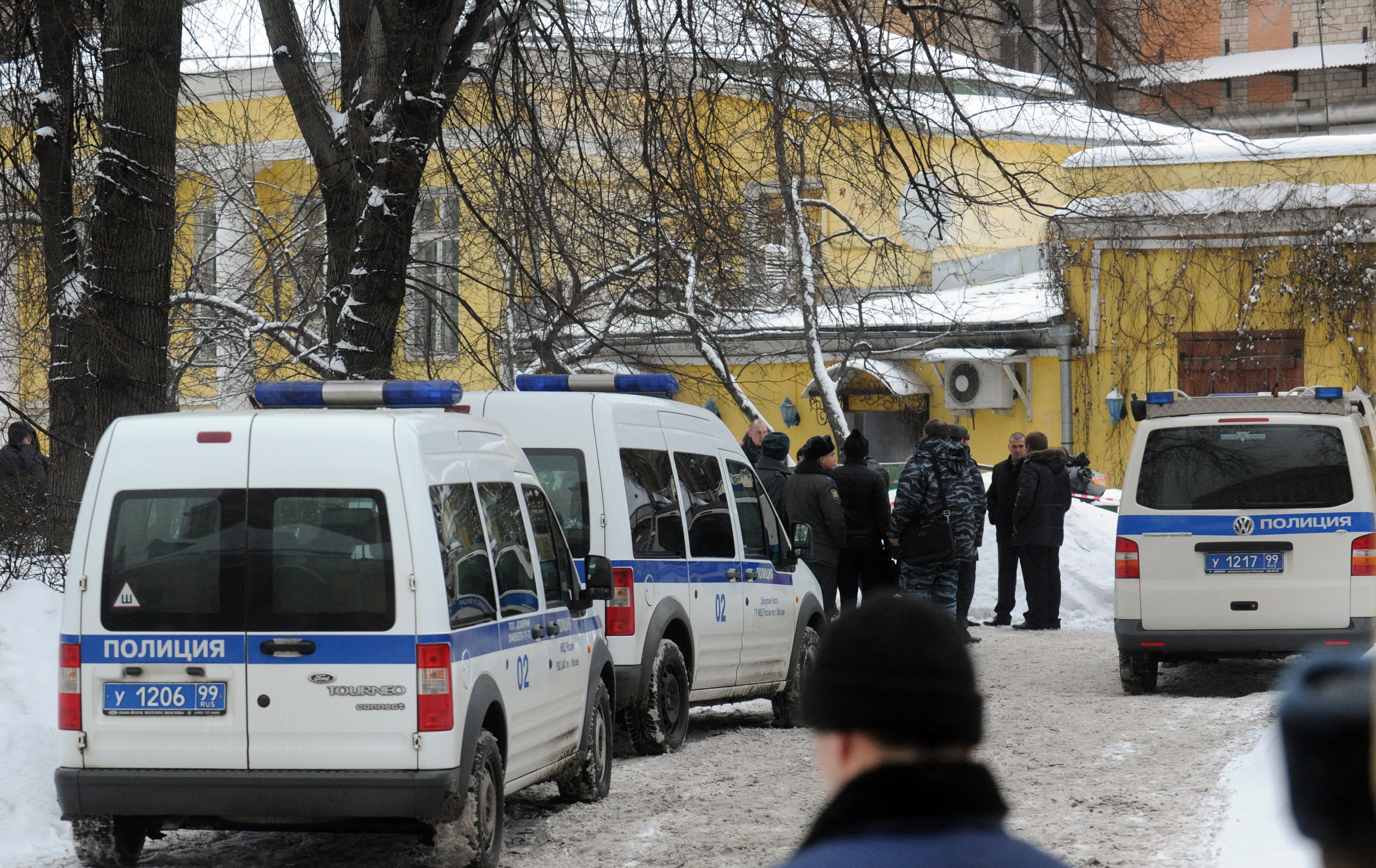 Police at the scene of Usoyan's murder.