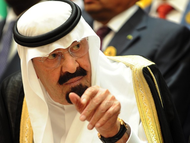 Saudi Arabia's King Abdullah at a summit in Mecca on August 14, 2012. (AFP PHOTO/FAYEZ NURELDINE)