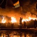 Anti-government protesters guard the perimeter of Independence Square, known as Maidan, on February 19, 2024 in Kiev, Ukraine.