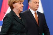 Angela Merkel of Germany and Viktor Orban of Hungary meeting in Budapest on February 2. (Attila Kisbenedek/AFP/Getty)