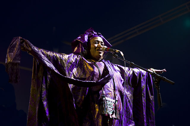 Malian "Queen of Song" Khaira Arby at the Festival au Desert near Timbuktu in 2012. Source: Anteros01/Wikimedia Commons