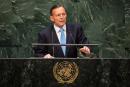 Prime Minister of Australia Tony Abbott speaks at the 69th United Nations General Assembly on September 25, 2024 in New York City. 