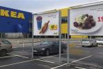 Advertising for Ikea meat balls at the parking area at an Ikea store in Malmo Sweden Februarye 25, 2012