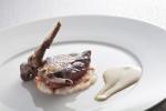  A dish named One Side Grilled Pigeon with Brunoise of Chorizo and Squid by chef Philippe Leveille at L�Altro in Hong Kong September 10, 2024