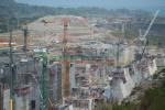 A general view of the site where the new Panama canal locks are being constructed, led by Spanish company Sacyr, in the Atlantic Ocean, off the coast of Puerto Colon, Panama on March 19, 2013. 