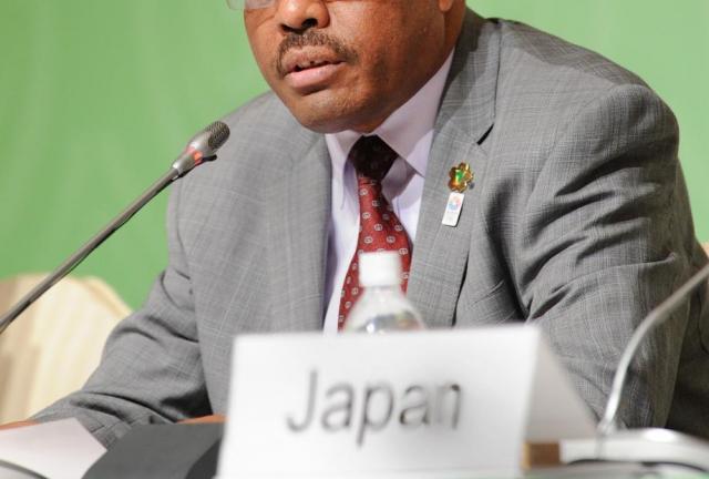 Ethiopia's Prime Minister Hailemariam Desalegn answers questions during a joint press conference with Japanese Prime Minister Shinzo Abe (not pictured) and other African leaders at the end of the Tokyo International Conference on African Development (TICAD) in Yokohama, suburban Tokyo, on June 3, 2013. Ethiopia's Prime Minister Hailemariam Desalegn answers questions during a joint press conference with Japanese Prime Minister Shinzo Abe (not pictured) and other African leaders at the end of the Tokyo International Conference on African Development (TICAD) in Yokohama, suburban Tokyo, on June 3, 2013.