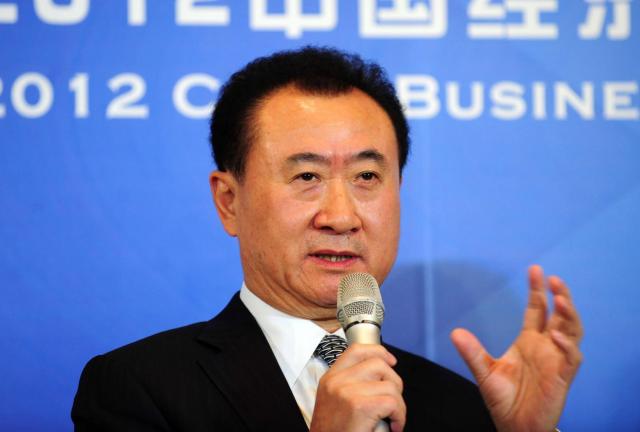 Wang Jianlin, head of conglomerate Wanda Group, seen attending a press conference in Beijing on December 12, 2012.