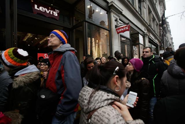 Shoppers crowd Regent Street during the Boxing Day sales on December 26, 2024 in London, England. 