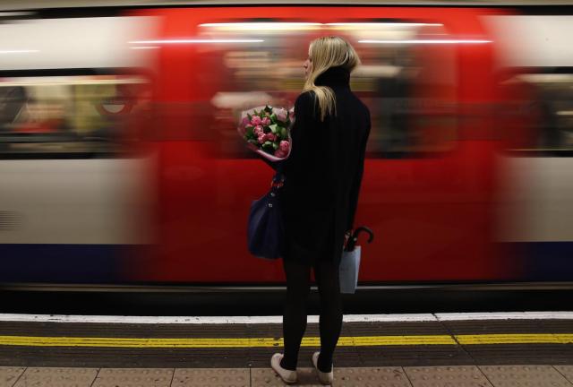 A commuter waits for the next tube at Waterloo Station on February 5, 2014, in London, England. Today marks the first full day of a 48 hour strike by London underground workers. A commuter waits for the next tube at Waterloo Station on February 5, 2014, in London, England. Today marks the first full day of a 48 hour strike by London underground workers.