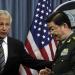 U.S. Defense Secretary Chuck Hagel (L) and China's Minister of National Defense General Chang Wanquan leave after a joint news conference at the Pentagon in Washington August 19, 2013. 