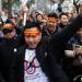Protesters shout anti-China slogans during an unofficial rally marking the 35th anniversary of the border war with China in downtown Hanoi, Feb. 16. 2014.