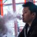 Tom Kim vapes, or smokes an electronic cigarette, at Henley Vaporium on April 29, 2024 in New York City.